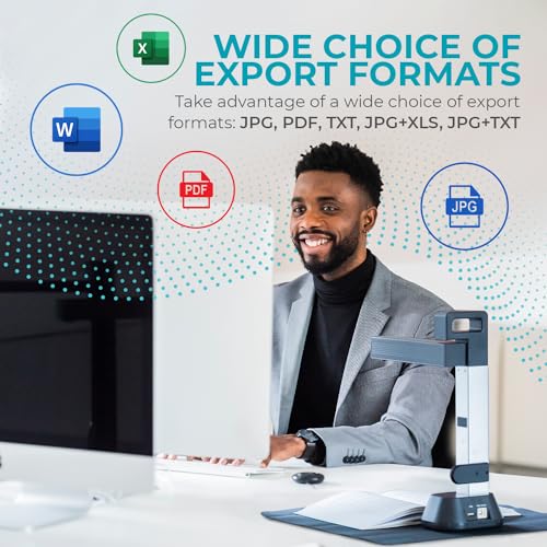 IRIScan Desk Scanner for Laptop Document Camera a4 Scanner- v6business :8MP/12MP visualizer, Library Scanner, Free PDF Editor,Portable Scanner,Book Scanner,AI Curve Flattening-Finger Hiding,Win Mac
