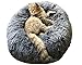 BinetGo Dog Bed Calming Cat and Dog Beds, 24 inches Navy Cat Bed, Black/Pink/Beige Puppy Bed,Original Calming Donut Cat and Dog Bed in Shag Fur– Machine Washable, Anti Slip Waterproof Bottom