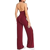 YEOREO VitaWeave Jumpsuits for women One Piece Sleeveless Halter Romper Wide Leg Full Length Bodycon