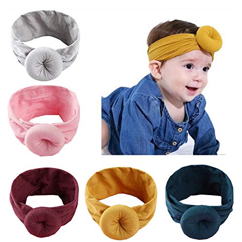 image for Prohouse Super Stretchy Knot Nylon Baby Headbands For Newborn Baby Gir