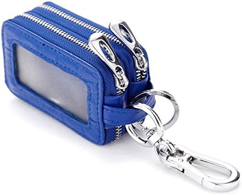 TPYL Genuine Leather Men's Key Wallets Mini Car Key rings Wallet Fashion Crocodile Grain Key Chains Purses (Blue)