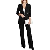 YILOTE Women's Two Piece Sets Pants Suits Dressy Business Casual Outfits Pantsuits Set Work Office Blazer and Wide Leg
