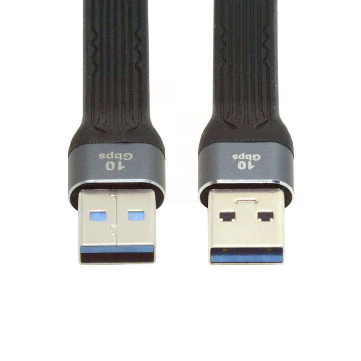 CY USB 3.0 Short Cable,USB 3.1 3.0 Type A Male to Male Extension Flat Slim FPC Data Cable 13cm 10Gbps for Laptop & Desktop