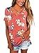 Chase Secret Womens Floral Print Casual Shirts Crisscross Front V Neck Blouse Tops Large Pink