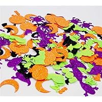 500 Pieces Halloween Foam Stickers Pumpkin Glitter Self-Adhesive Stickers Witch Assorted Shapes Stickers for Halloween Party Decoration