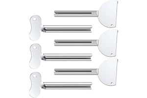 Runsgo Toothpaste Squeezer, Metal Tube Squeezer Key Stainless Steel Toothpaste Roller Tube Wringer for Paint, Cream, Cosmetic and Hair Dye (6 PCS)