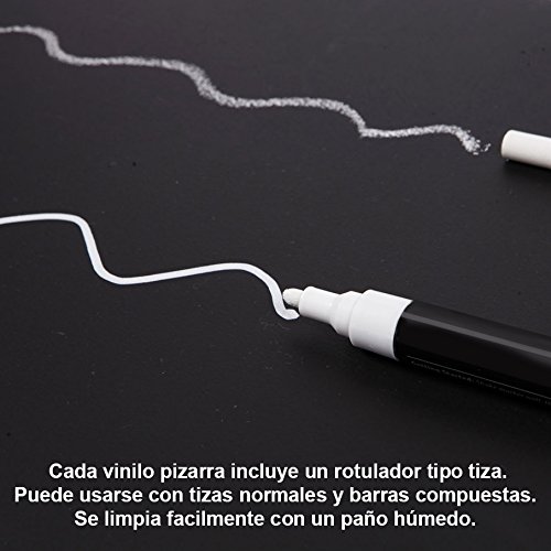IDEAVINILO-Vinilo-Pizarra-de-ventana-de-madera-y-balda-de-la-que-cuelgan-unas-tazas-con-una-orqudea-a-la-derecha-Color-negro-Medidas-68x56cm