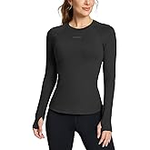 baleaf Women's Long Sleeve Workout Tops Compression Running Shirts Fitted Athletic Warm Thumbholes Quick Dry Yoga