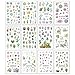 Sanmatic Sticker 12 Sheets(300pcs) Green Cactus Plant Decorative Stickers Scrapbooking Stick Label Diary Stationery Album Bullet Journal Planners Stickers