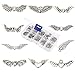 HYBEADS 100Pcs Assorted 10 Styles Tibetan Silver Angel Wing Spacer Charm Beads for Jewelry Making Findings Value Pack Mix Lot with Container