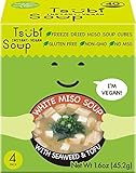 White Miso Soup with Aosa Seaweed & Tofu, Freeze Dried Instant Soup Cubes, VEGAN NON-GMO GLUTEN FREE, 6 oz Servings (Pack of 4)