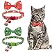 PUPTECK Christmas Bow Tie Cat Collar with Bell - Breakaway Safety 3-Pack, Adjustable Bowtie Kitten Collars for Boy & Girl Cats, Puppies, Bunnies and Small Pets, Cute Costume Accessory