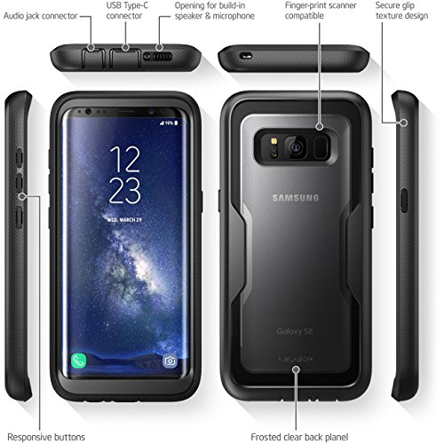 i-Blason Armorbox Series Case for Galaxy S8, [Full Body] [Heavy Duty] Shock Reduction / Bumper Case Without Screen Protector for Samsung Galaxy S8 2017 Release (Black)