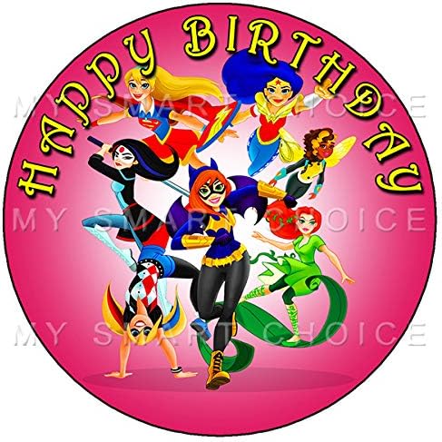 7.5 Inch Edible Cake Toppers – DC SUPERHERO GIRLS PARTY Themed Birthday Party Collection of Edible Cake Decorations
