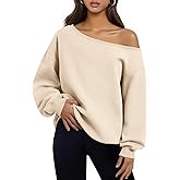 BONITEE Women Casual Long Sleeve Tops Cute One Shoulder Sweatshirts 2026 Spring Sexy Off the Shoulder Shirts Pullover Hoodies