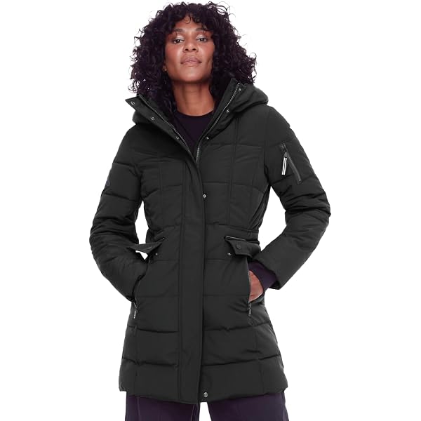1 Madison Expedition Women's Faux Fur Hooded Parka Jacket (Black