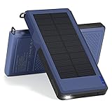 Titita Solar Charger, 10000mAh Quick Charge 3.0 Solar Power Bank with 2 USB Port and 1 LED Light, Solar Panel Portable Charger with Carabiner and Waterproof Function for IOS/Android Cellphones
