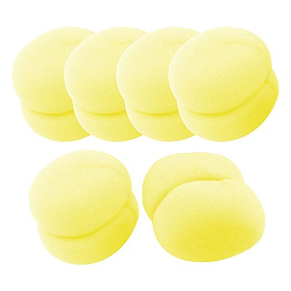 1Pack(6pcs) Sponge Ball Hair Styler Curler Roll Can Sleep with Roll Hairdressing Tool for Girls Women,Ladies (Yellow)