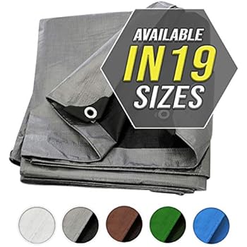 Tarp Cover Silver / Black Heavy Duty Thick Material, Waterproof, Great for Tarpaulin Canopy Tent, Boat, RV or Pool Cover!!!