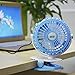 Mini Battery Operated Clip Fan,Sall Portable Fan Powered by Rechargeable Battery or USB Desk Personal Fan for Baby Stroller Car Gym Workout Camping (Blue)