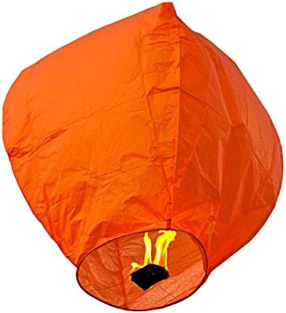 Mojing Chinese Paper Lanterns Flying,Wish Lights for Party - 10 pack (orange)
