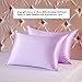 Silk Pillowcase for Hair and Skin with Hidden Zipper, Ravmix Both Sides 21Momme Mulberry Silk Cooling Pillow Case Standard Size 20×26inches, 1PCS, Light Purple