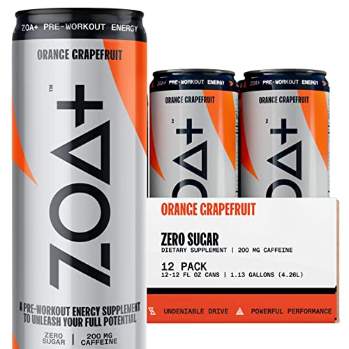 ZOA+ PreWorkout SugarFree Energy Drink, Orange Grapefruit Zero