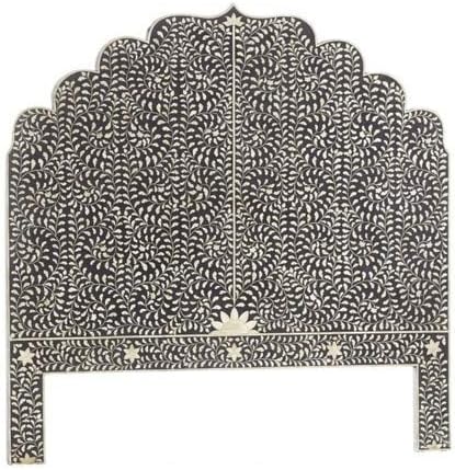 Floral Design Bone Inlay Handmade BeadHead in Black
