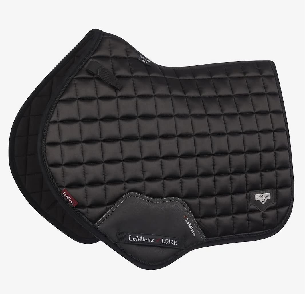 LeMieux Close Contact Loire Classic Square Saddle Pad - Saddle Pads for Horses - Equestrian Riding Equipment and Accessories (Black - Large)