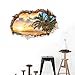 BIBITIME Tropical Ocean 3D Beach Wall Stickers Sunshine Wall Art Mural Coconut Tree Vinyl Nursery Decor Decals for Bedroom Living Room