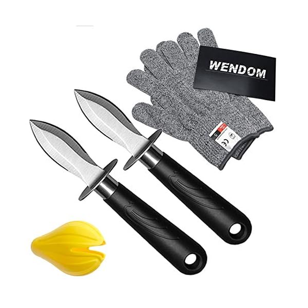 WENDOM Oyster Knife Shucker Set Oyster Shucking Knife and Gloves Cut