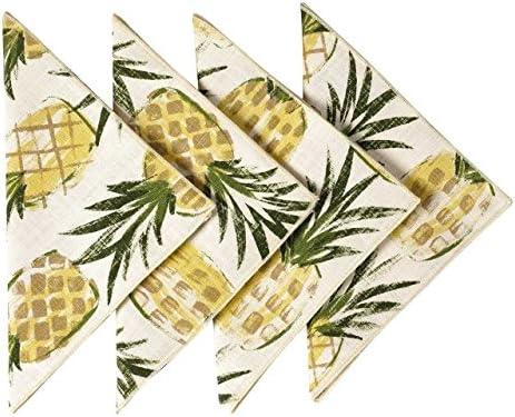 Cloth Napkins Dinner Napkins Linen Napkins Luau Party 18" Set of 4 Hawaiian Theme Pineapple