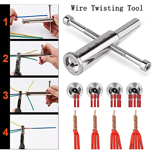 Wire Twisting Tool for Drill,Auto Manual Wire Stripping and Twister for Power Drill Drivers, 2 in 1 Wire Connector Tool