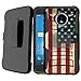 Untouchble Case for Moto Z2 Play Case, Moto Z2 Force, Moto Z Play 2 Case [Heavy Duty Clip]- Shockproof Swivel Holster Case with Built in Kickstand - Vintage America Flag