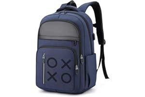 YB-OSANA Gaming Console Backpack Travel Carrying Case with USB Port Multiple Pockets for PS5/Controllers/Gaming Accessories (Blue)