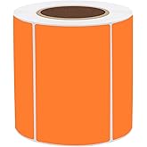 STARLIBOO 3x2 inch Color Direct Thermal Label Stickers for Shipping, Barcode, Address, Compatible with Rollo Label Printer & Zebra Desktop Printers (Orange)