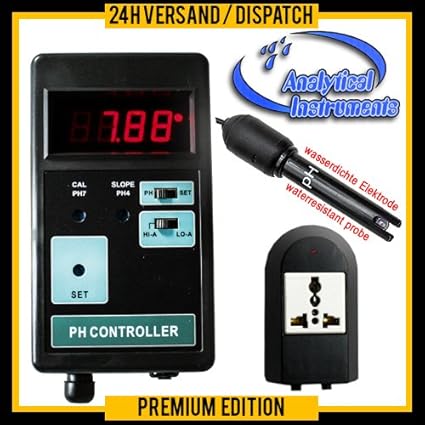 OCS.tec Wasserdichter PH-Controller Regler CO2-Wert Koi Aquarium Pool Süß- und Salzwasser Mini-PH-Elektrode P10