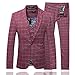 Men's Plaid Modern Fit 3-Piece Suit Blazer Jacket Tux Vest & Trousers