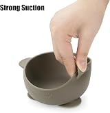 PandaEar 3 Pack Baby Suction Bowls with Lids Blue Brown Tan Silcone BPA-Free view 4