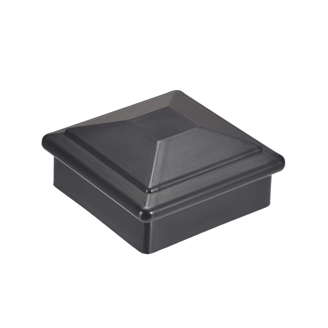 sourcing map Flat Top Post Cap for Fence, Stair Handrail Post, 90x90mm (3.5inch) Plastic, Black Gray