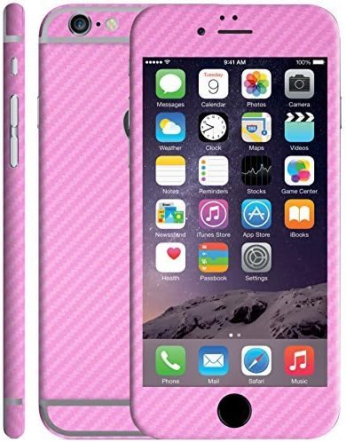 Textured carbon fibre skin sticker for iPhone 6 Full Body Wrap (Pink)