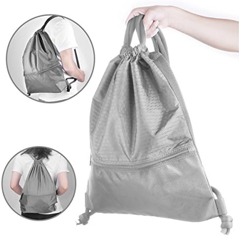 Polysky Premium Gym Bag Drawstring Bag Sackpack Backpack Sport Rucksack Shoulder Bag Gymsack Shoes Storage Boot Bag for Hiking Camping School PE Swimming Beach Travel Sport