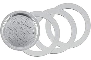 Tredoni 3 Rubber Seals/Rings+Filter -Replacement- Sizes 1,2,3,6,9,14 Cup Espresso Coffee Maker Moka Pot- 5.5cm (2 Cup)