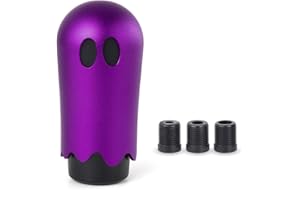 muge racing Ghost Shift Knob, Aluminum Weighted Automotive Gear Shift Manual knobs Lever with 3 Threaded Adapters M8 M10 M12 x 1.25, Universal for Vehicle Funny Cool Spooky Car Accessories (Purple)