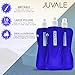 Juvale Collapsible Water Bottle - 6-Pack 16 oz Foldable BPA Free Canteen Drinking Bottles with Carabiner for Travel
