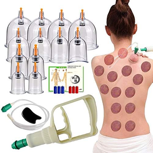 Cupping Therapy Sets,12 Cups Hijama Cupping Set with Pump for Back Neck