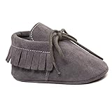 Mosunx(TM) Baby Crib Tassels Bandage Soft Sole Shoes Toddler Sneakers Casual Shoes (0~6M, Dark Gray)
