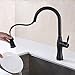 GICASA Solid Brass High Arch Oil Rubbed Bronze Single Handle Kitchen Faucets, Commercial Style Pull Down Kitchen Sink Faucet with Pause Control Handheld Pull Out Spout Sprayer