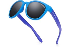 DEAFRAIN Kids Sunglasses Polarized TPEE Rubber Flexible Frame 100% UV Protection Shades for Boys Girls Age 5-13