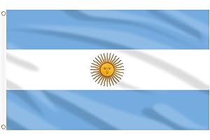 AhfuLife Argentine Flag 3x5 Ft, Large Argentina National Flags for Outside - Double Side with Brass Eyelets for Argentine Party Decorations, Soccer Party Bar Garden Decoration Indoor Outdoor